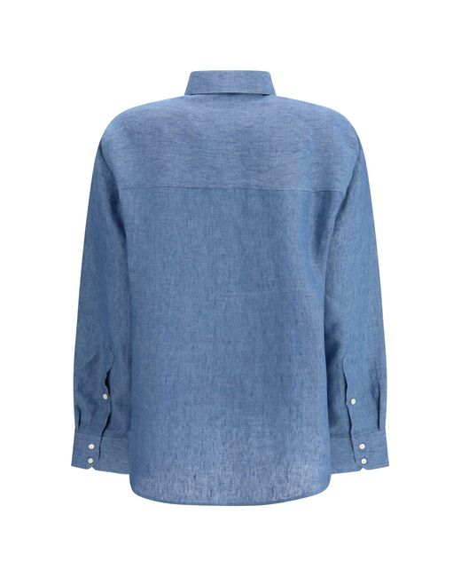 Rohe Blue Linen Shirt Ocean