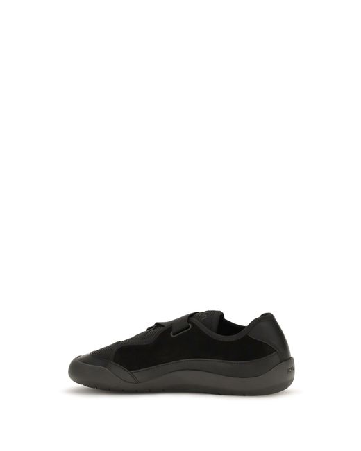 Prada Black Speedrock Leather And Mesh Sneakers for men