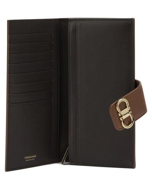 Ferragamo Brown "Gancini Continental" Wallet