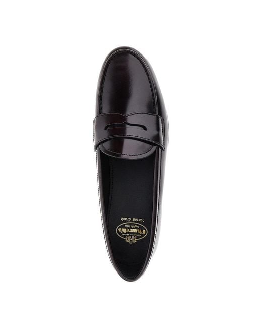 Church's Blue 'Natalie' Fumé Polished Leather Loafers
