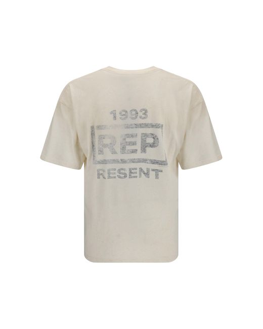 Represent White Reverse Resent T-Shirt Flat for men