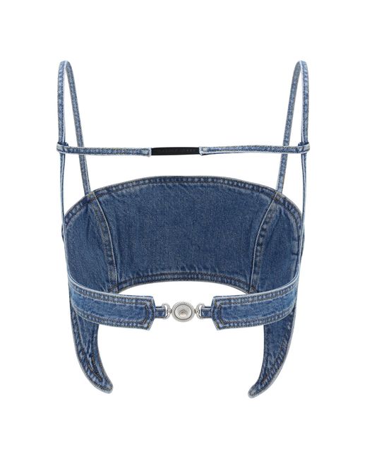 MARINE SERRE Blue Top Denim Moon