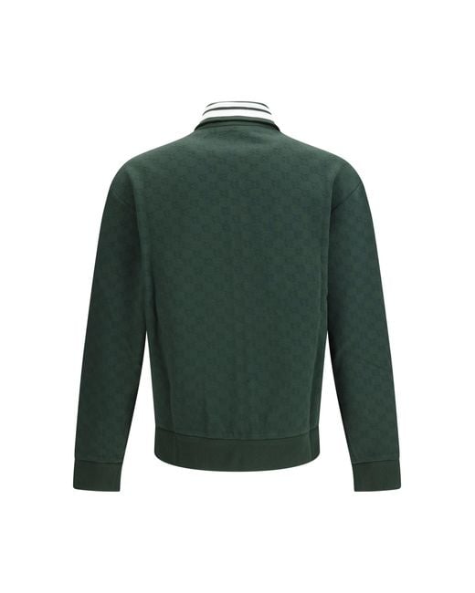 Gucci Green Gg Technical Jersey Zip Jacket for men