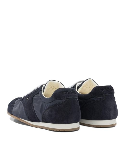 Prada Blue Suede Leather Sneakers for men