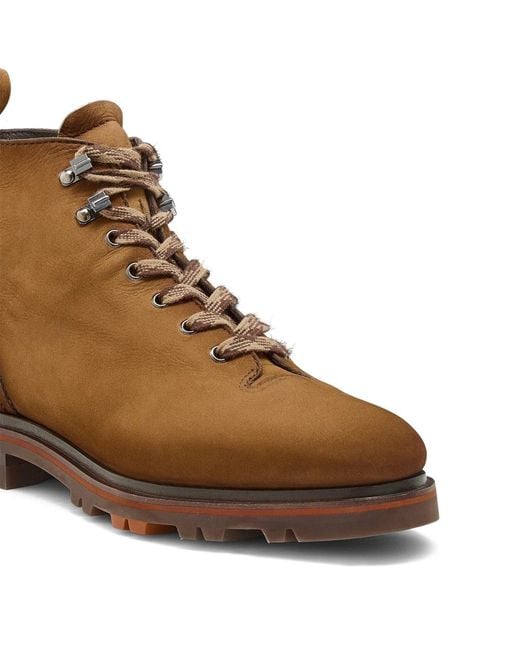 Santoni Brown Trekking Lace Up Ankle Boots for men