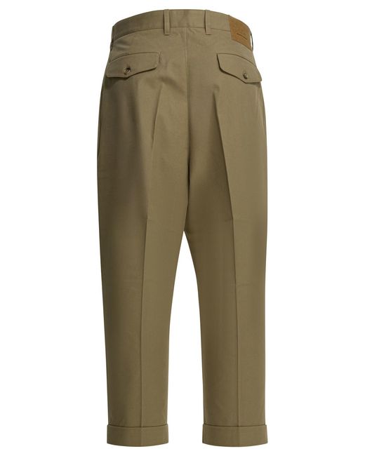 AMI Green Trousers Beige for men