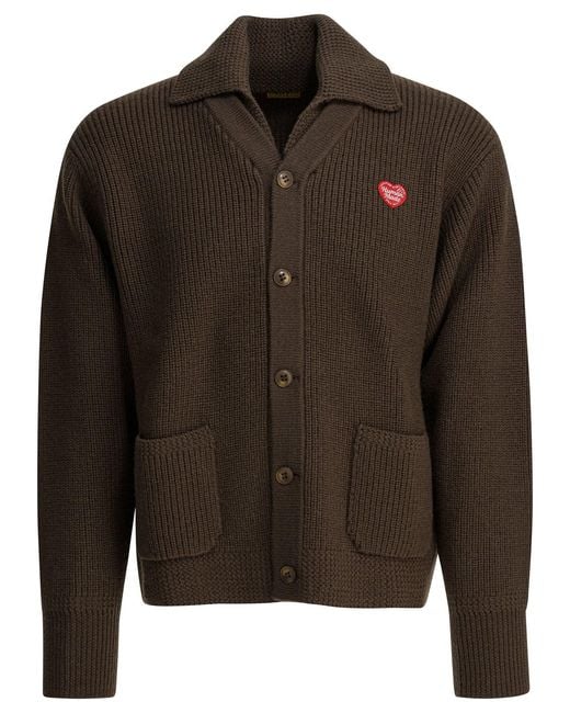 Human Made Brown Wool Cardigan Knitwear for men