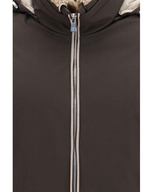 Brunello Cucinelli Gray Nylon Down Jacket With Removable Hood for men