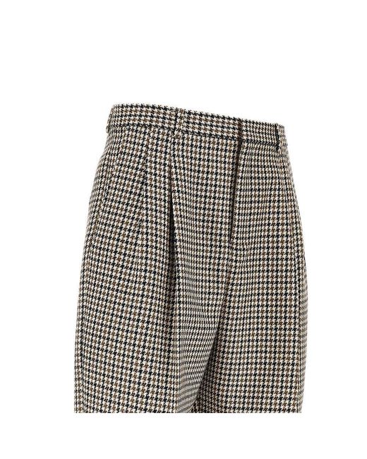 Emporio Armani Gray Check Tweed Pleated Pants for men