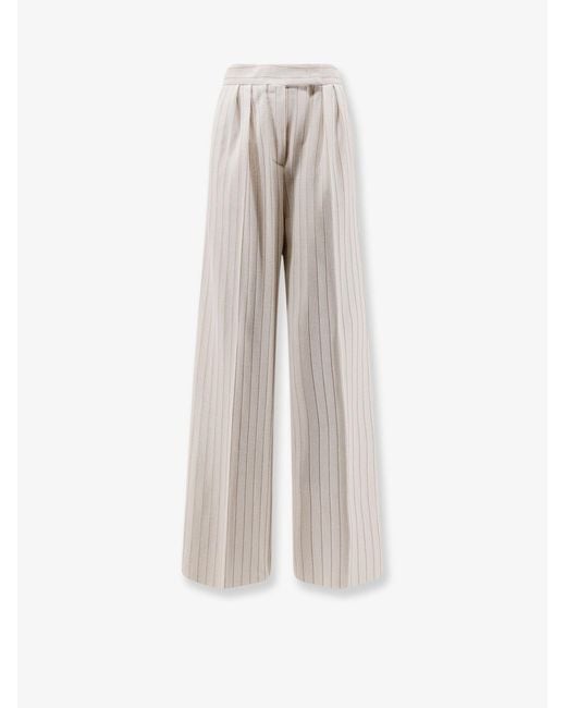 Max Mara White Mxmosso Cotton Trousers