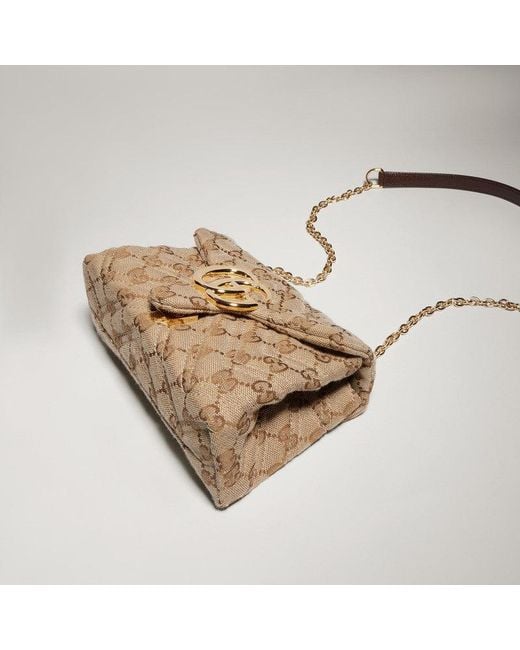 Gucci Natural Gg Marmont Small Crossbody Bag