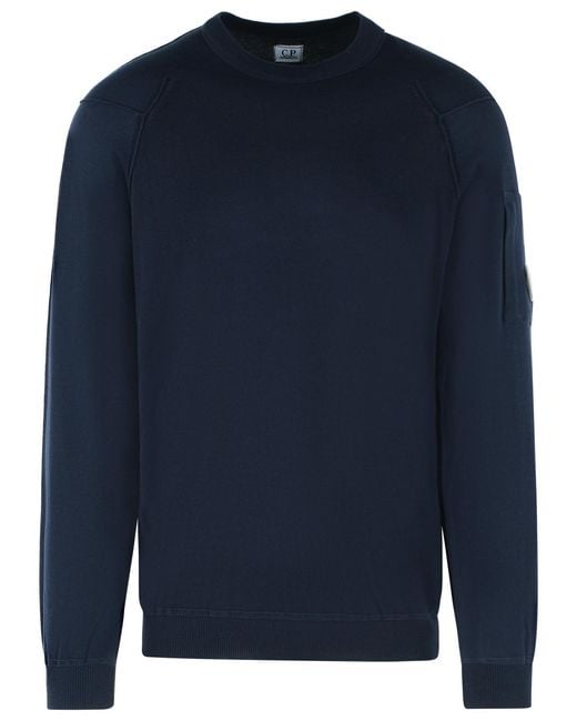 C P Company Blue Cotton Sweater for men