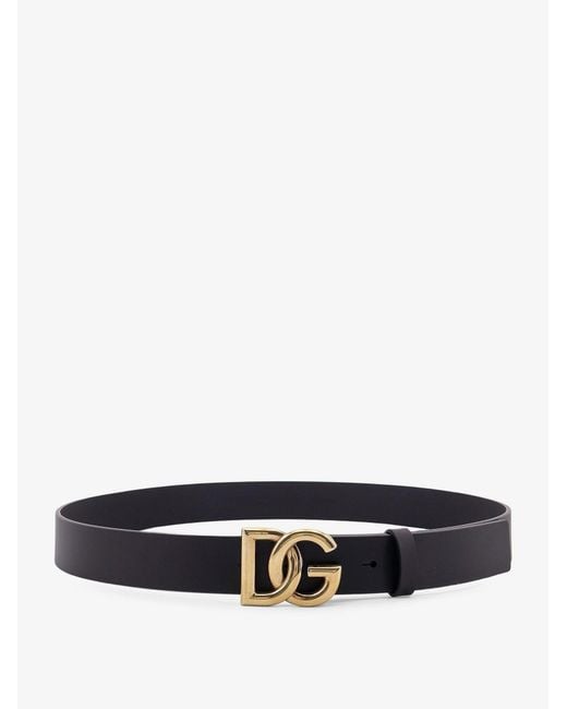 Dolce & Gabbana White Leather Belt for men
