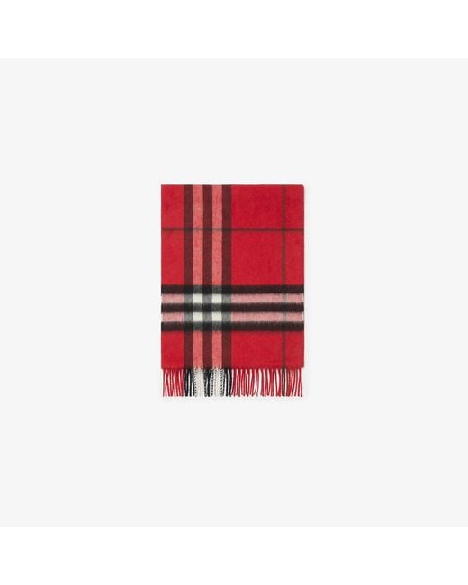 Burberry Red Cashmere Scarf Check for men