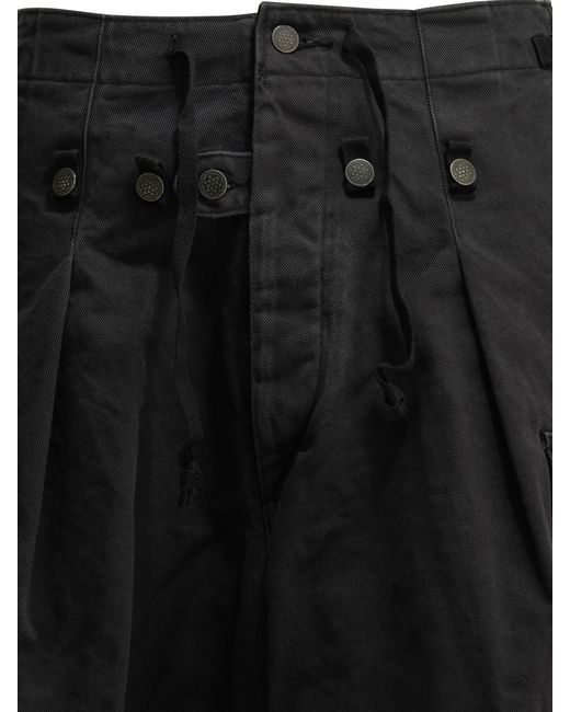 Kapital Black Rip Stop Jumbo Cargo Pants for men