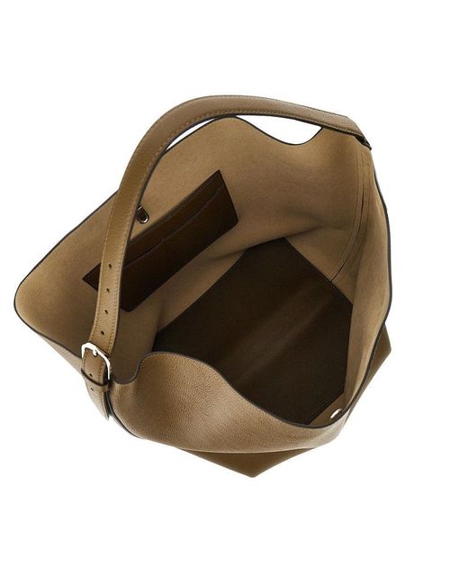 Totême  Green Grained Leather Tote Bag
