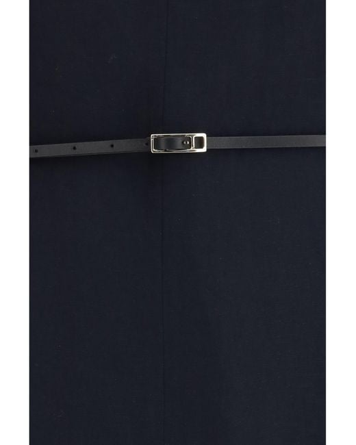 Fabiana Filippi Blue V-Neck Belted Dress