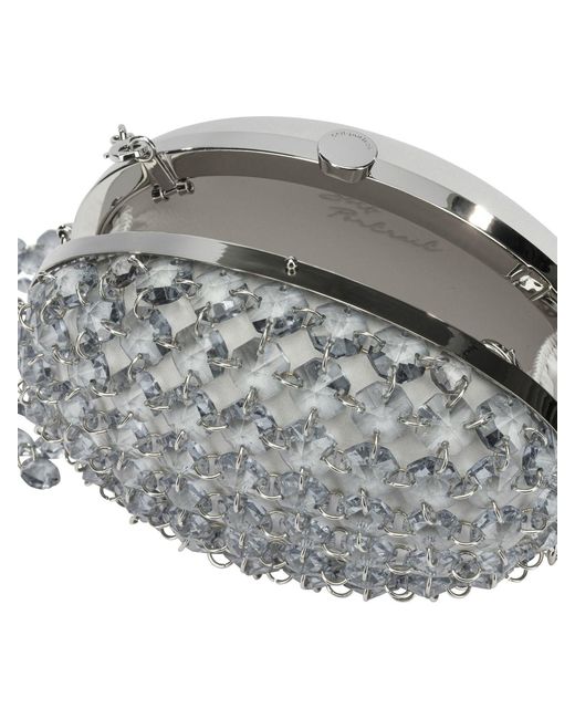 Self-Portrait Gray Clutch With Crystals