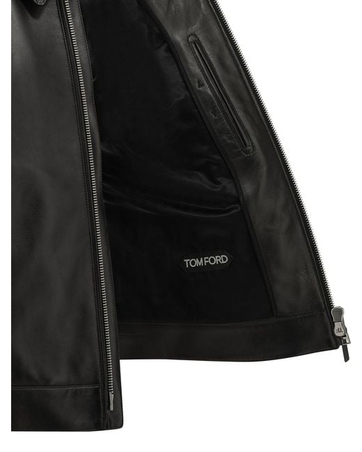 Tom Ford Black Leather Jacket for men