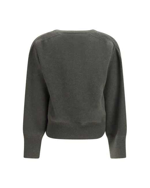 Sa Su Phi Gray Cashmere V-Neck Sweater