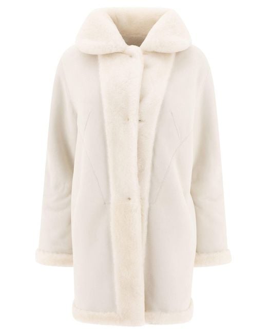 B&W Natural Reversibile Shearling Coat