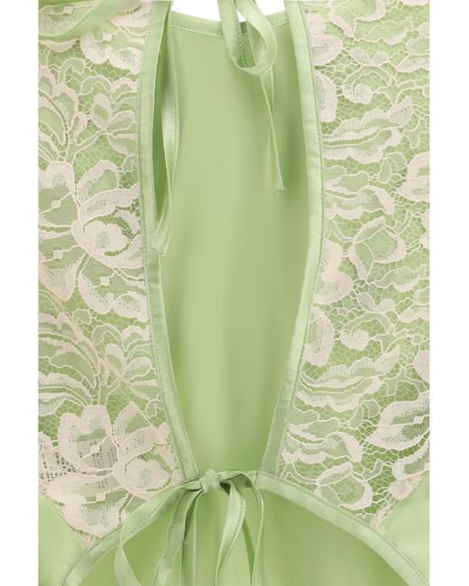 Kristina Ti Green V-Neck Blouse Apple
