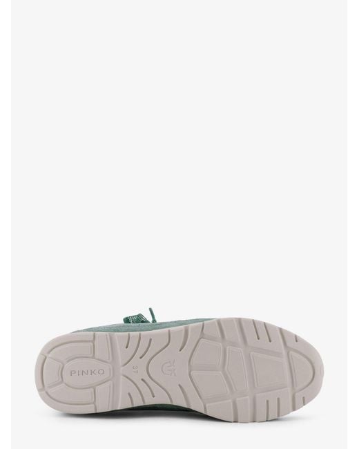 Pinko Green Yulia Suede Sneakers With Nylon Inserts
