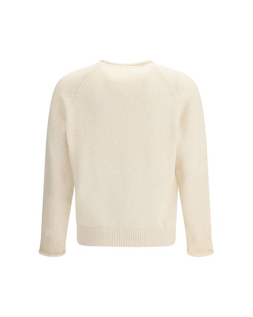 Umit Benan White Crewneck Sweater Ralph Cotton for men