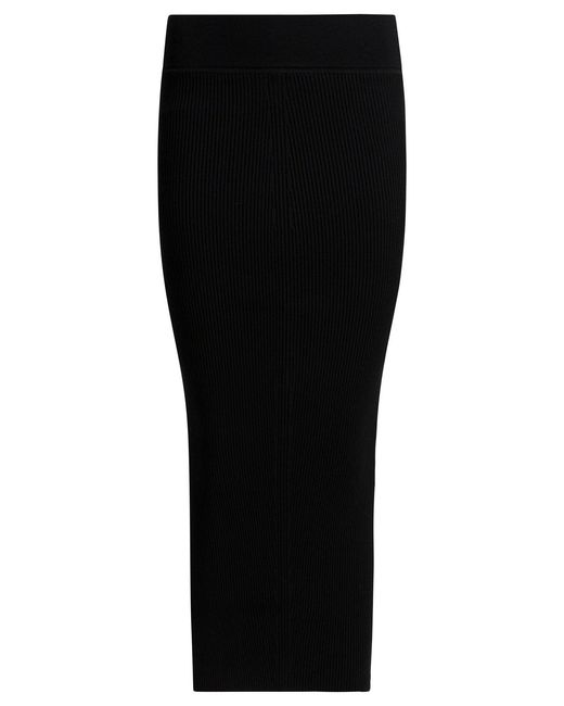Rick Owens Black Knit Pencil Skirt