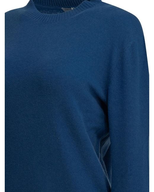 Semler Blue Cashmere Crew-Neck Sweater