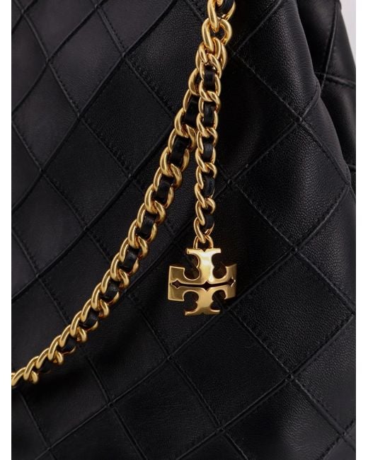 Tory Burch Black Fleming Hobo Leather Bag