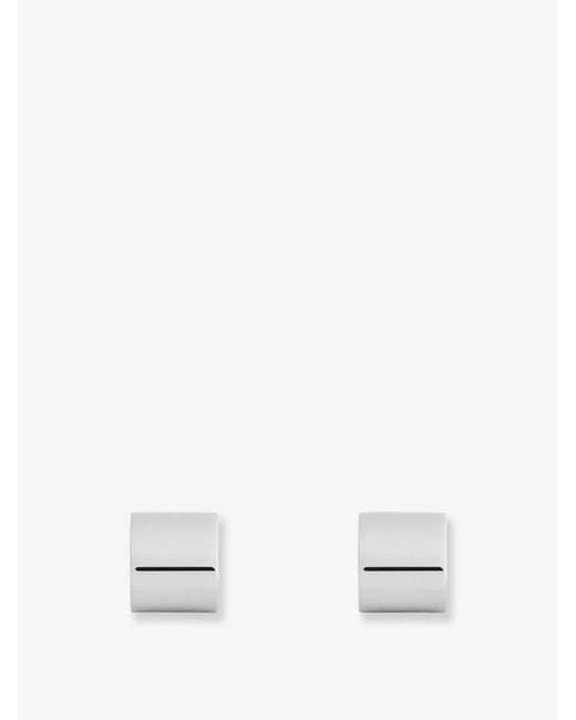 Totême White Brass Huggie Earrings
