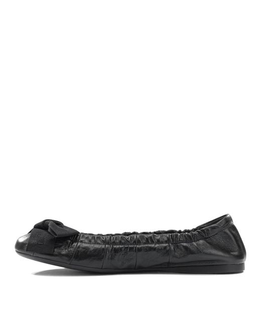 Prada Black Shiny Leather Ballet Flats