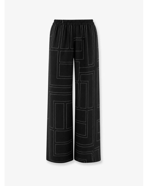 Totême Black Pajamas Organic Silk Trousers
