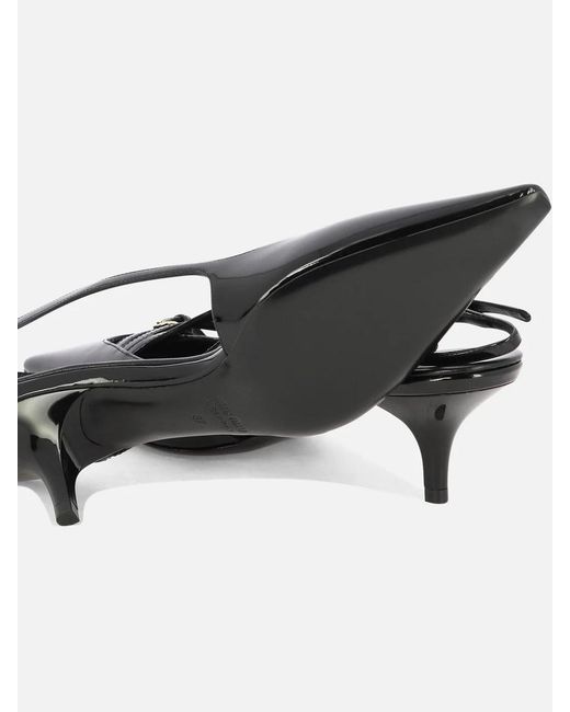 Miu Miu Black Patent Leather Slingback Pumps With Buckles 55Mm