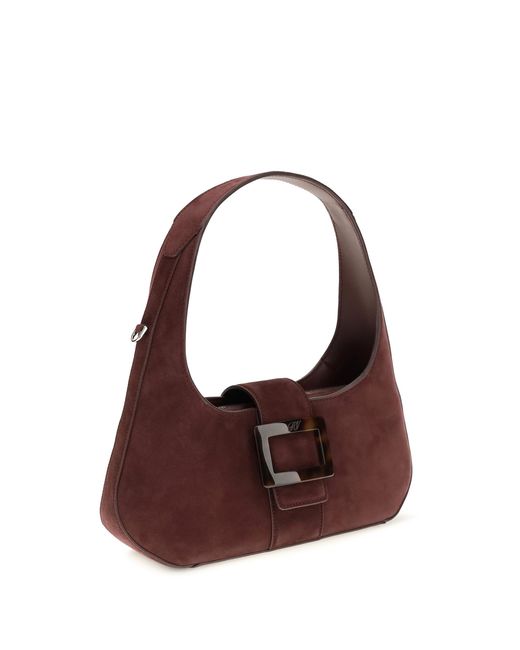 Roger Vivier Purple Mini Belle Vivier Turtle Hobo Shoulder Bag