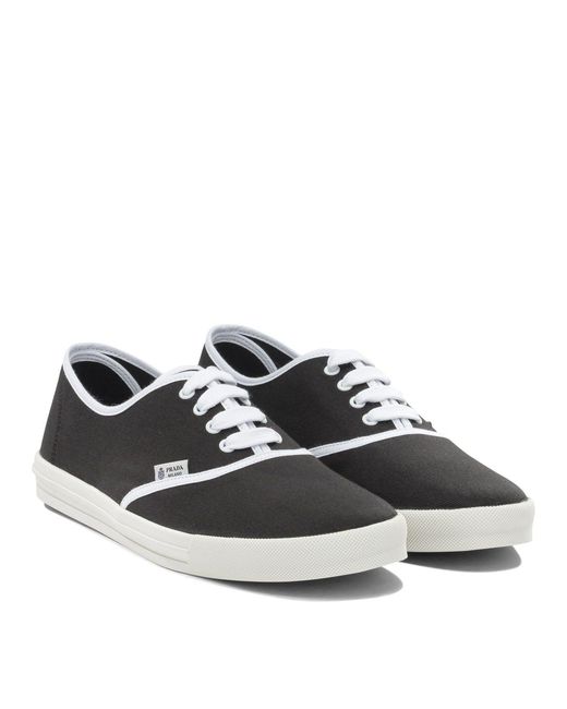 Prada Black Cotton Sneakers for men