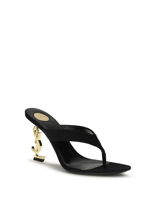 Saint Laurent White Opyum Crepe Satin Sandals