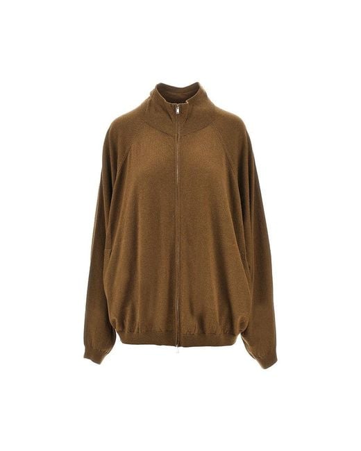 Frankie Shop Brown 'Base' Knitted Track Jacket