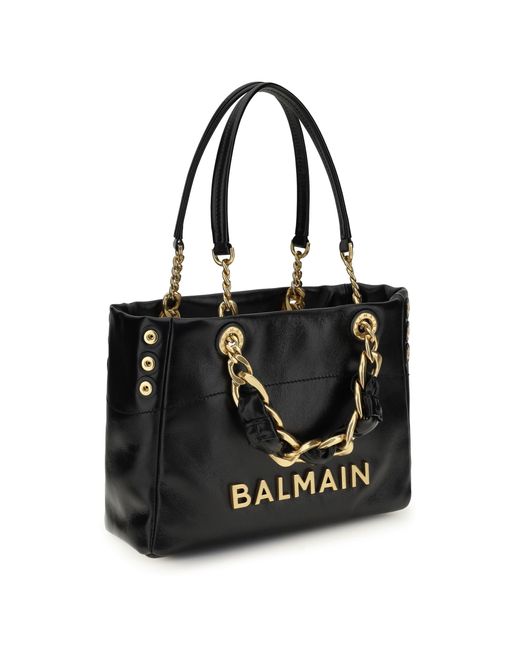 Balmain Black Small 1945 Soft Shoulder Bag