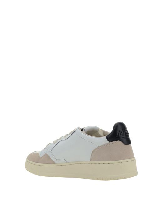 Autry White Medalist Leather Sneakers for men