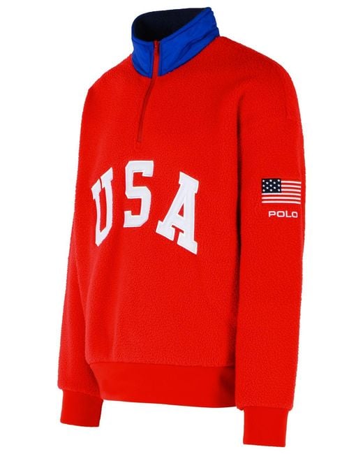 Polo Ralph Lauren Red Polyester Fleece for men