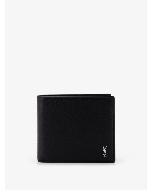 Saint Laurent Black Tiny Hammered Leather Wallet for men