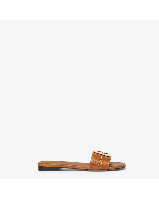 Fendi Brown Ffold" Slides Sandals