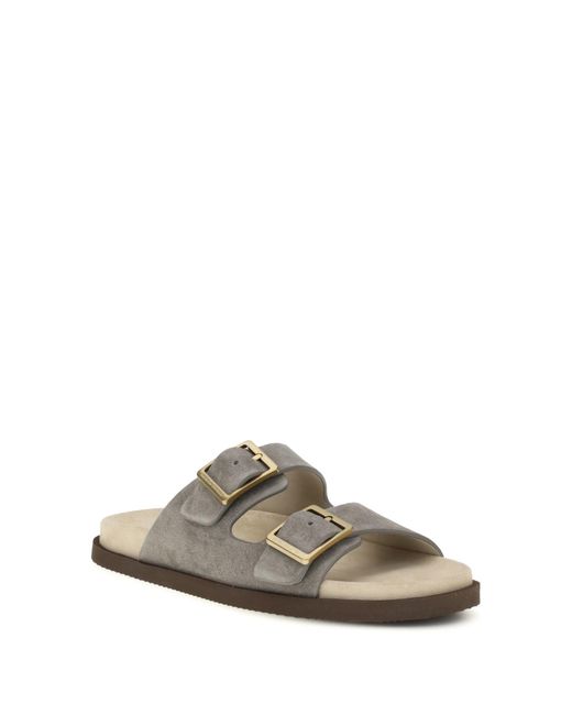 Brunello Cucinelli White Suede Sandals for men