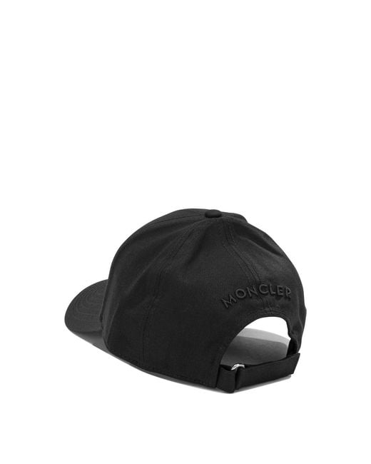 Moncler Black Baseball Cap With Logo for men