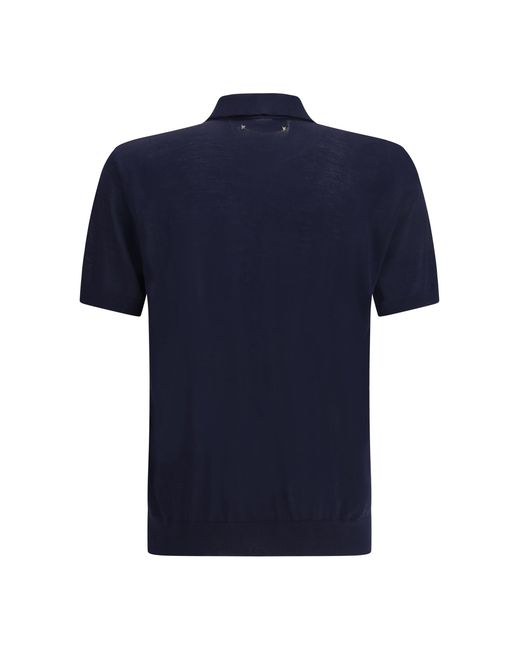 Golden Goose Deluxe Brand Blue Merino Wool Polo for men