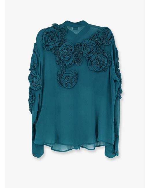 Dries Van Noten Blue Chowsa Viscose Shirt