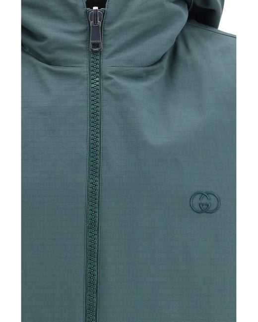 Gucci Blue Reversible Cotton Ripstop Jacket for men