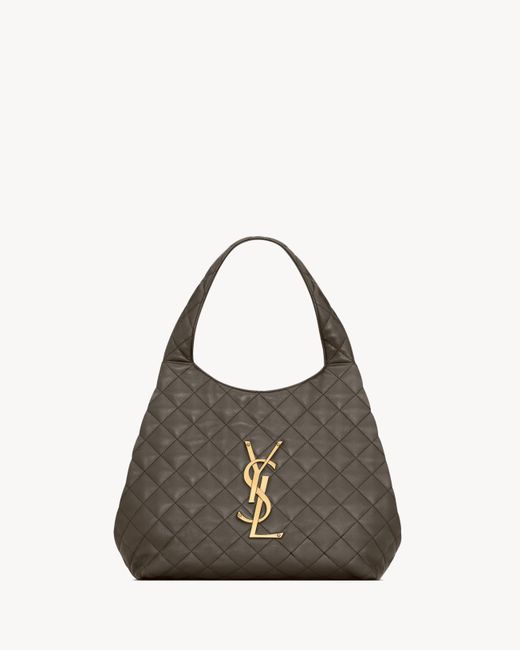 Saint Laurent Gray Icare Medium Shoulder Bag